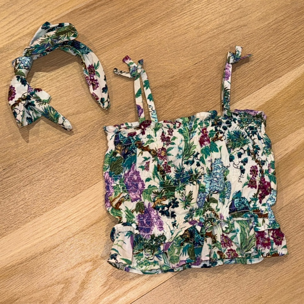 Janie and Jack Smocked Top & Headband